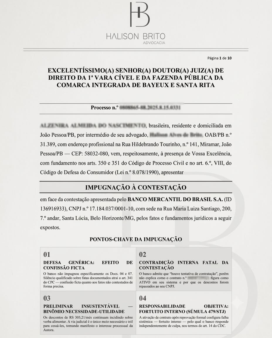 Peça processual com Visual Law aplicado — design profissional