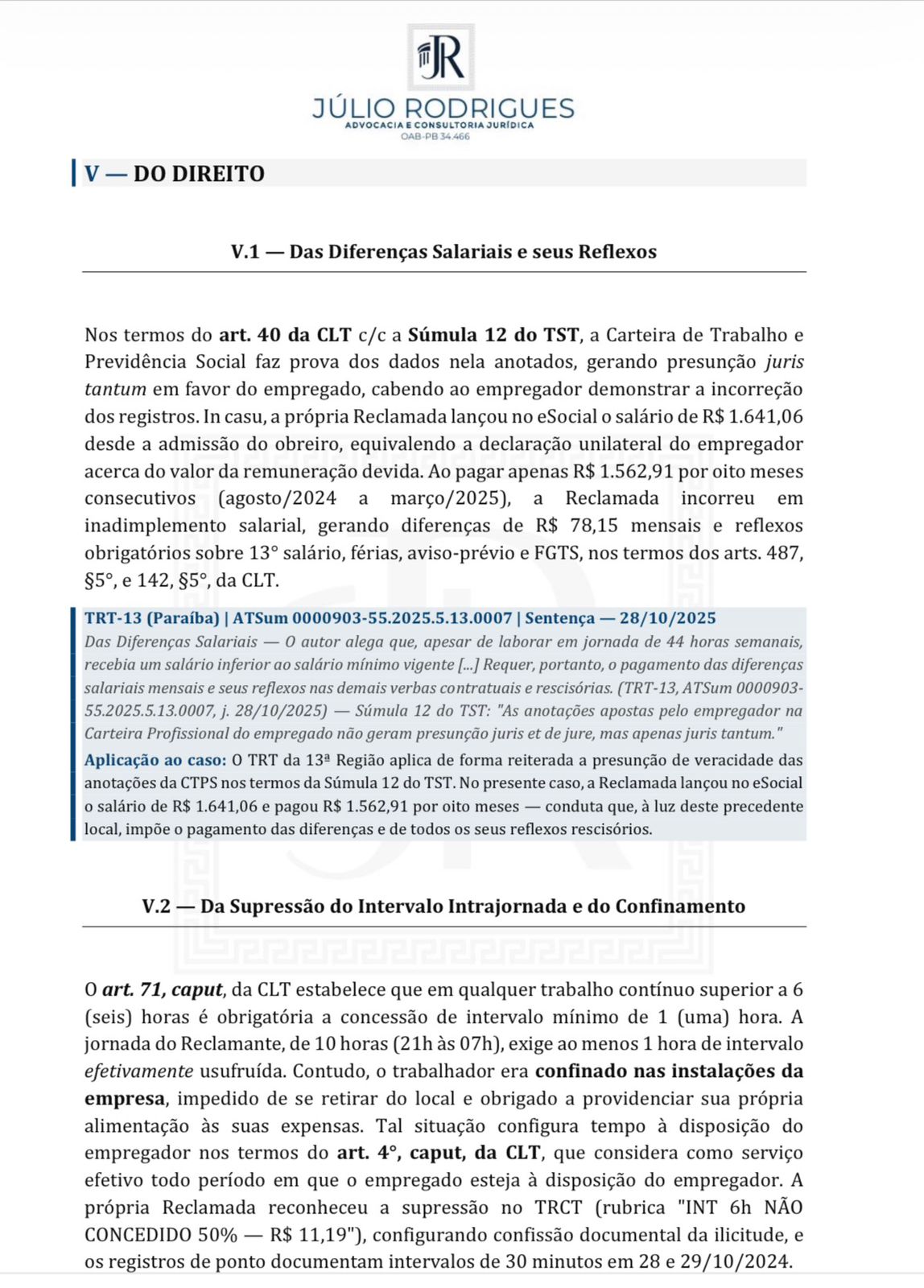 Portfólio Melquiades Law — Fundamentação técnica estruturada